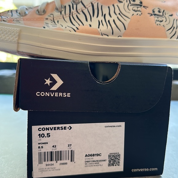 Converse Tiger Hi-Tops EUR 42 Women’s 10.5 NIB New Sneakers Pink Coral - Picture 12 of 12